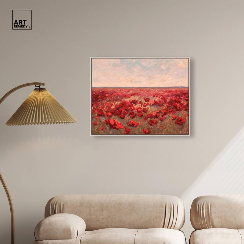 Sea of Red Poppies I Canvas by Art Remedy