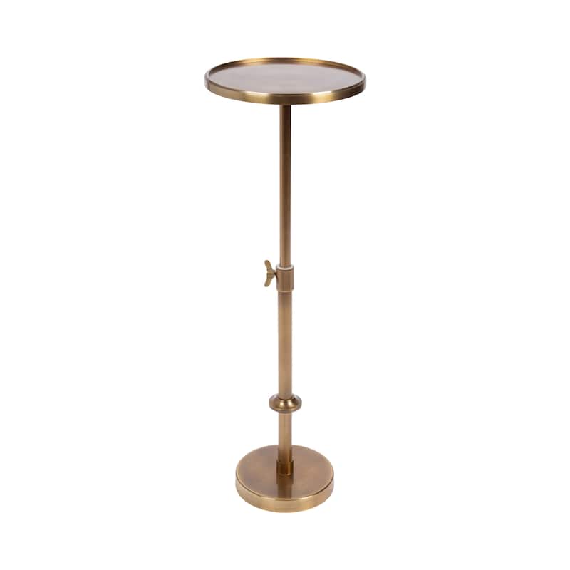 Kate and Laurel Engles Adjustable Polished Metal Table and Plant Stand - 10x10x30 - Gold