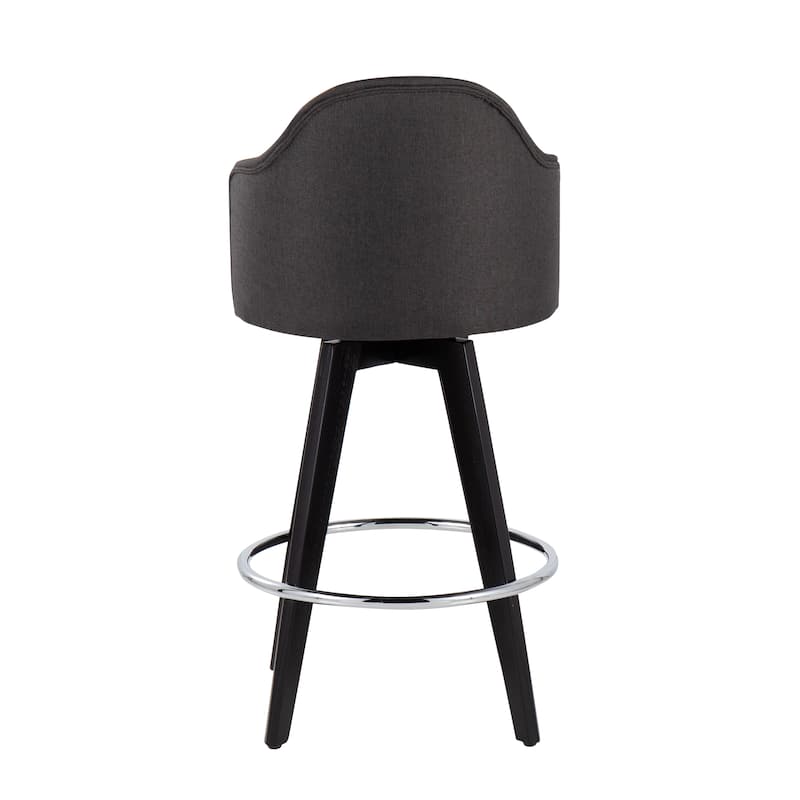 Carson Carrington Valsatra 26" Upholstered Counter Stool with Black Wood Base (Set of 2)