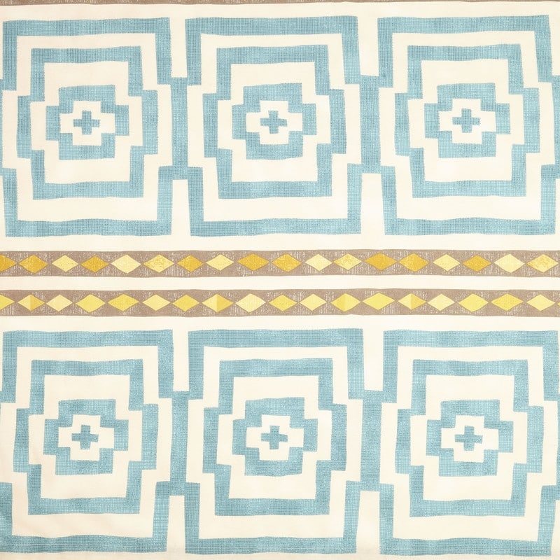 Hypnotic Blue Fabric Shower Curtain by Jungalow