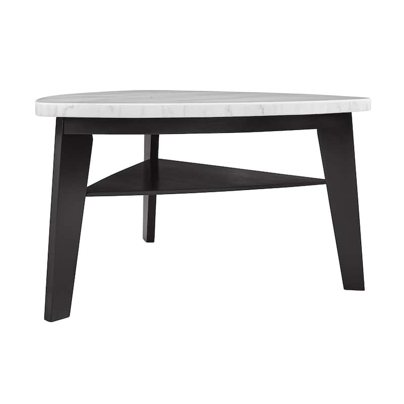 Steve Silver Concordia White Marble Top 60-Inch Counter Height Dining Table - Black
