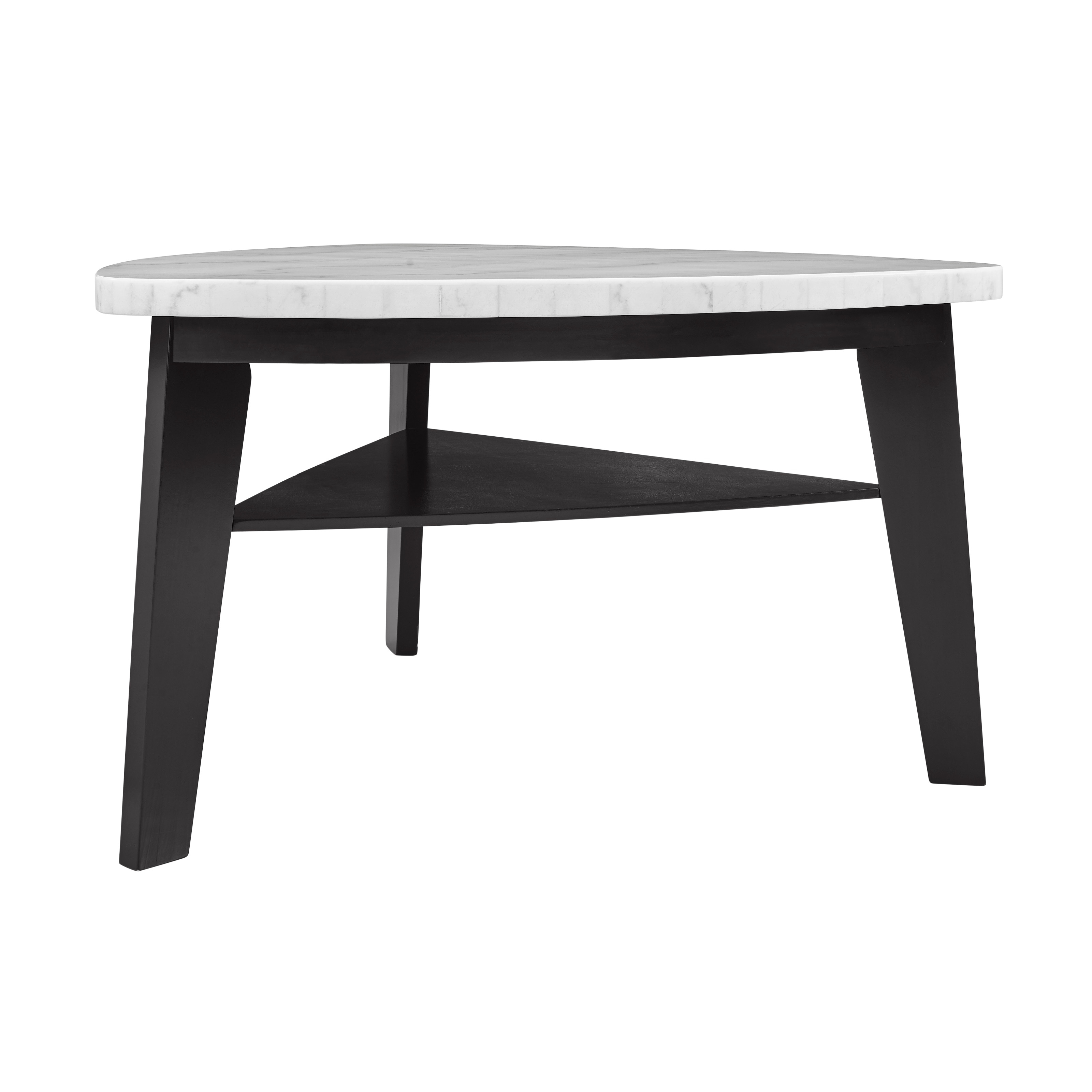 Steve Silver Concordia White Marble Top 60-Inch Counter Height Dining Table - Black