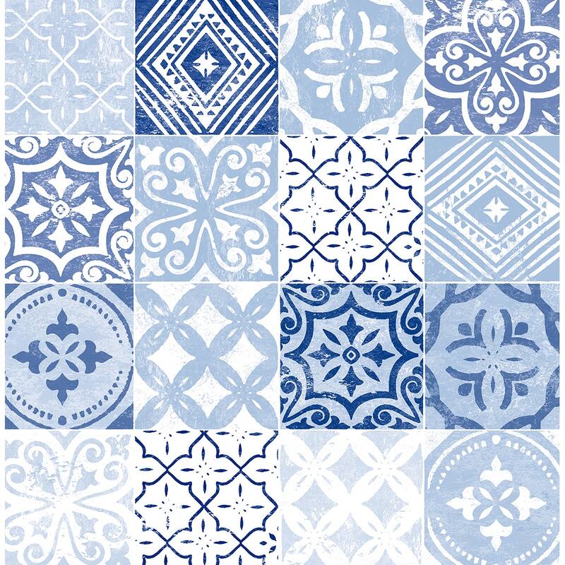 Stacy Garcia Home Tilework Peel and Stick Wallpaper - 20.5 in. W x 18 ft. L - Glacier Blue