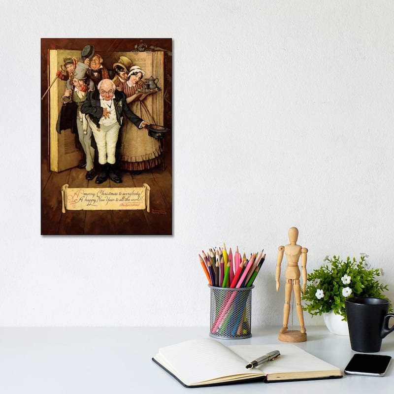 iCanvas "World of Charles Dickens" by Norman Rockwell Canvas Print - 12x8x0.75