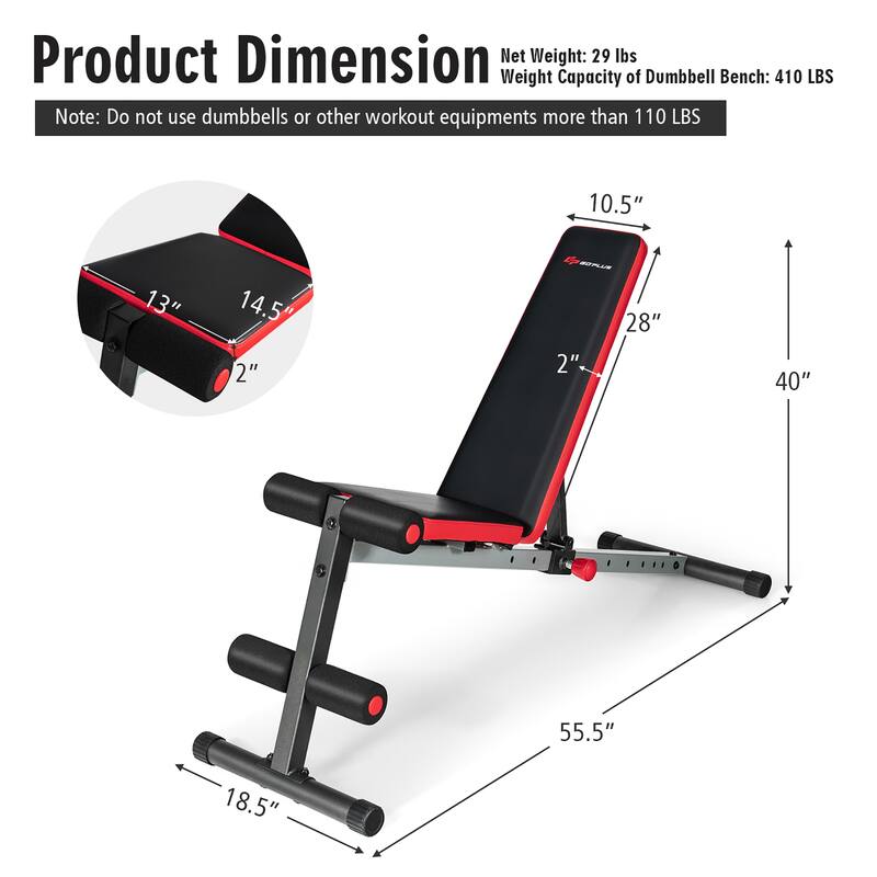 Goplus Multi-function Weight Bench W/Adjustable Backrest Home Gym