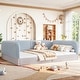 preview thumbnail 76 of 124, Bonwell Upholstered Teddy Fleece Montessori Floor Bed with Half-Enclosed & Curved Guardrails for Kids by GDFStudio