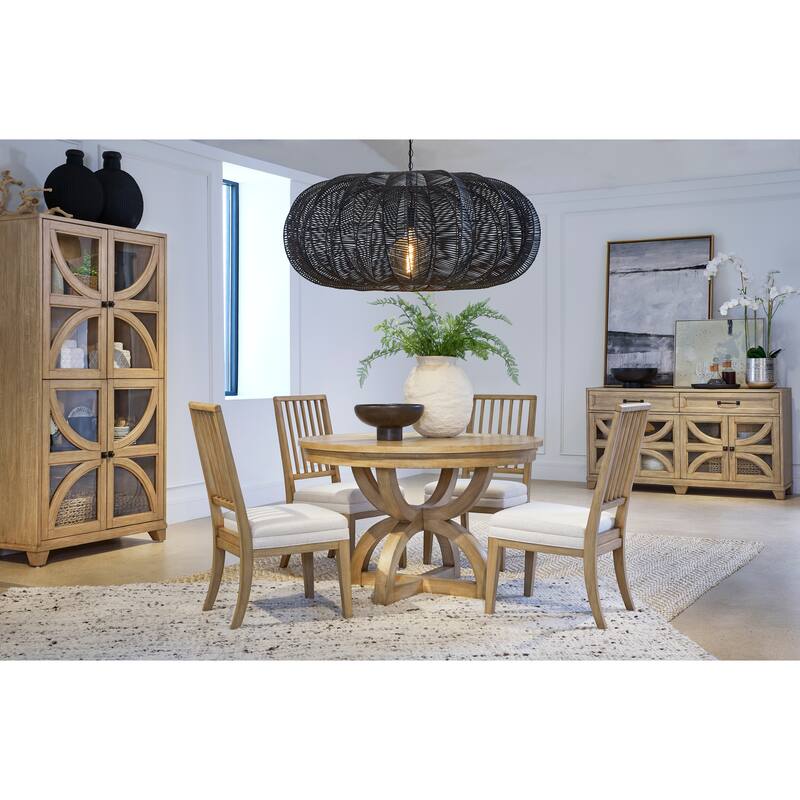 Magnussen Home Coventry Honey Maple Extendable 48" Round Dining Table - 48''W x 48''D x 30''H