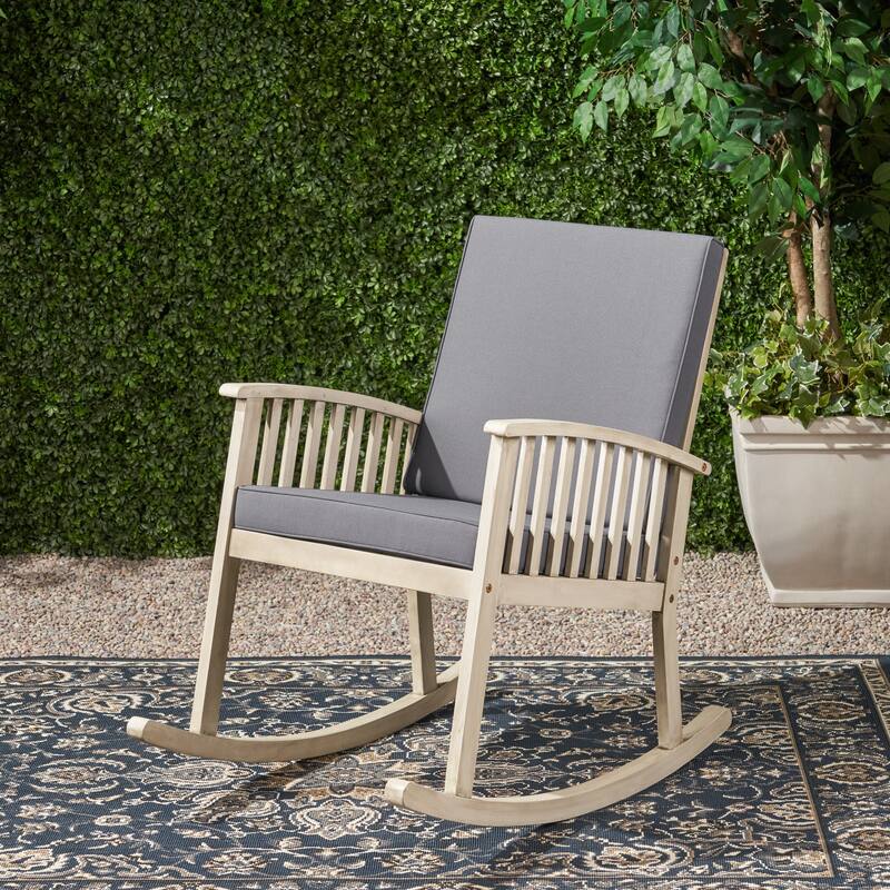 CASA ACACIA ROCKING CHAIR with Durable Wooden Frame, Perfect for Indoor and Outdoor