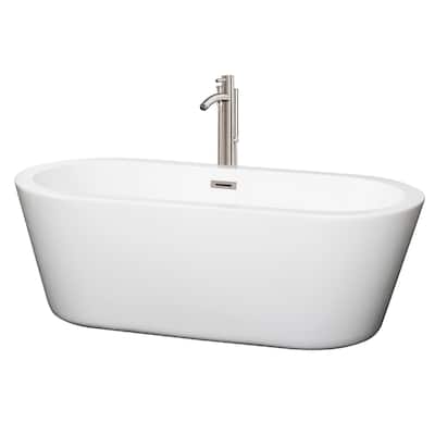 Wyndham Collection Mermaid 67" Free Standing Acrylic Soaking Tub with