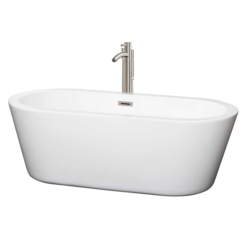 Wyndham Collection Mermaid 67" Free Standing Acrylic Soaking Tub with