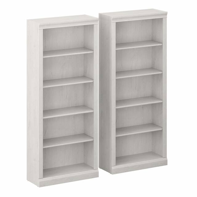 Saratoga Tall 5 Shelf Bookcase - Set of 2 by Bush Furniture