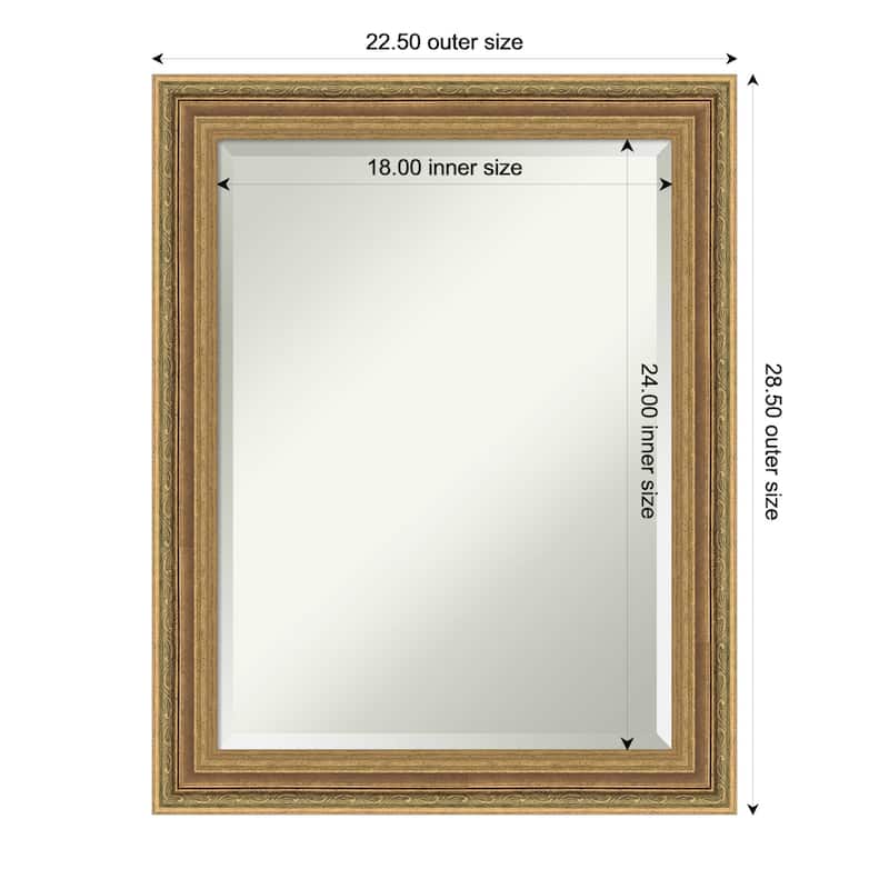 Elliot Gold Beveled Framed Bathroom Vanity Wall Mirror - Elliot Gold - 23 x 29 in