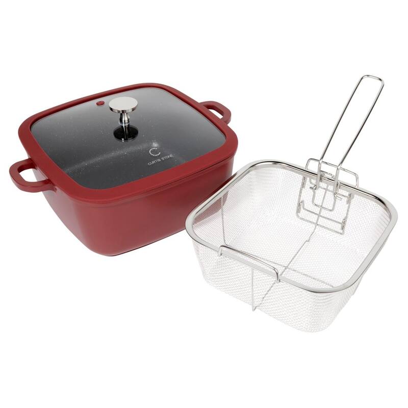 Curtis Stone 5.3-Quart Dura-Pan+ Square Chef Sauté Pan - Red