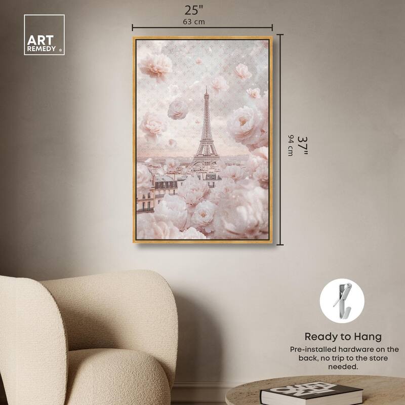 Raining Petals in Paris Canvas by Art Remedy