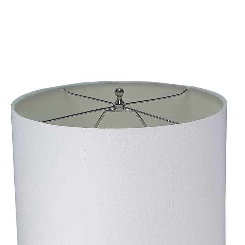 16x16x28.5 Inch Multicolor Glass Table Lamp with Linen Drum Shade for Living Room Entryway
