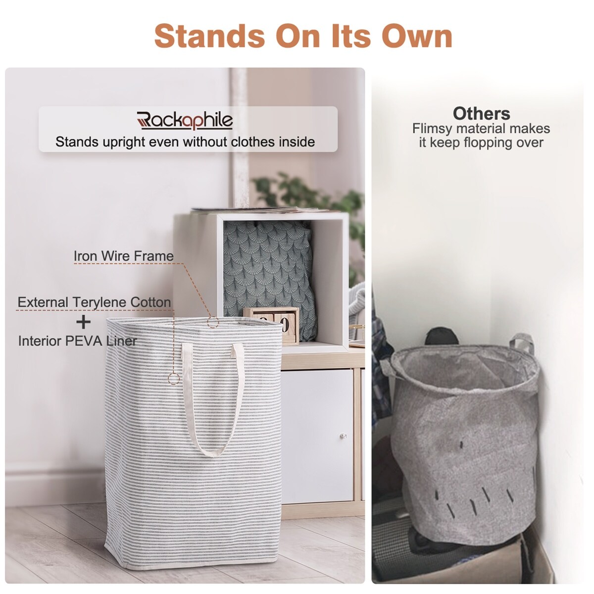 Shop Rackaphile Large Laundry Basket Collapsible Fabric Hamper With Handles Waterproof Washing Basket Overstock 28648043
