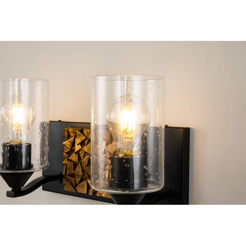 2 Light Bath/Vanity Light in Black and Gold