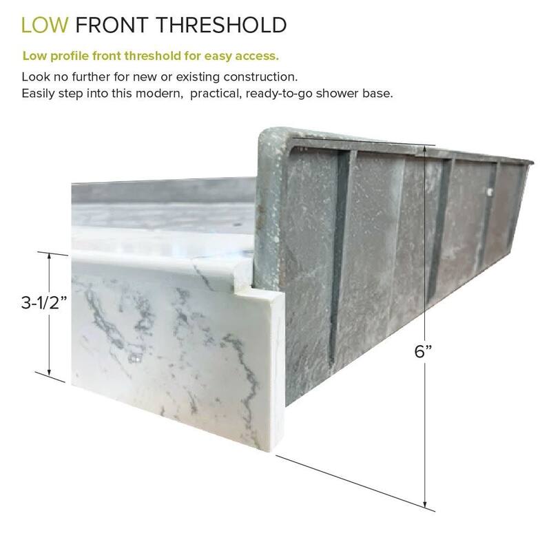 Transolid FPT6036C Pre-Tiled 60" x 36-1/4" Rectangular Shower Base
