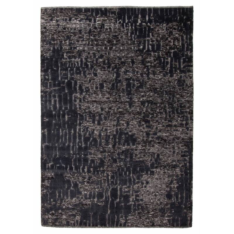 ECARPETGALLERY Hand-knotted Tangier Grey Wool Rug - 9'1 x 6'0 - Dark Grey - 9'1 x 6'0