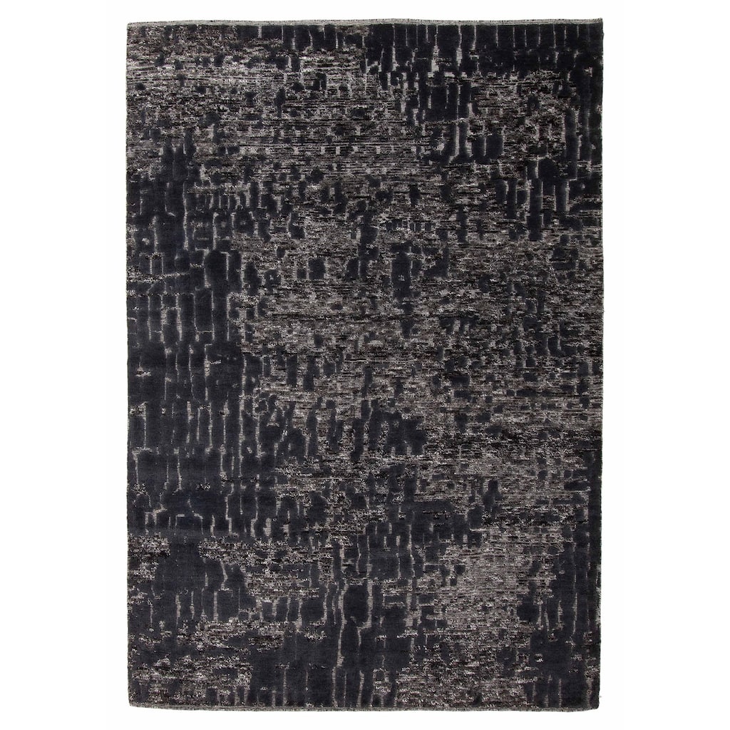 ECARPETGALLERY Hand-knotted Tangier Grey Wool Rug - 9'1 x 6'0