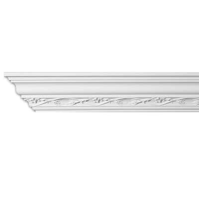 White Urethane Ornate Cornice 3 1/2" H Elisabetta | Renovator's Supply