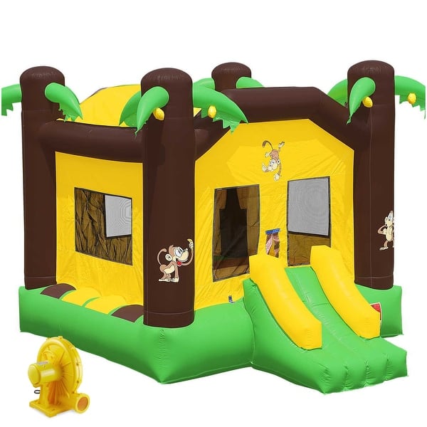 slide 2 of 8, Commercial Jungle Bounce House with Blower Kids
