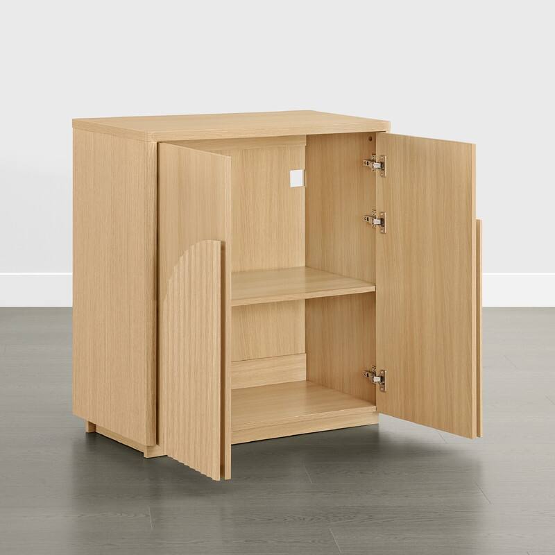 Spruce & Spring Modern Sideboard Buffet Cabinet with Wave Design