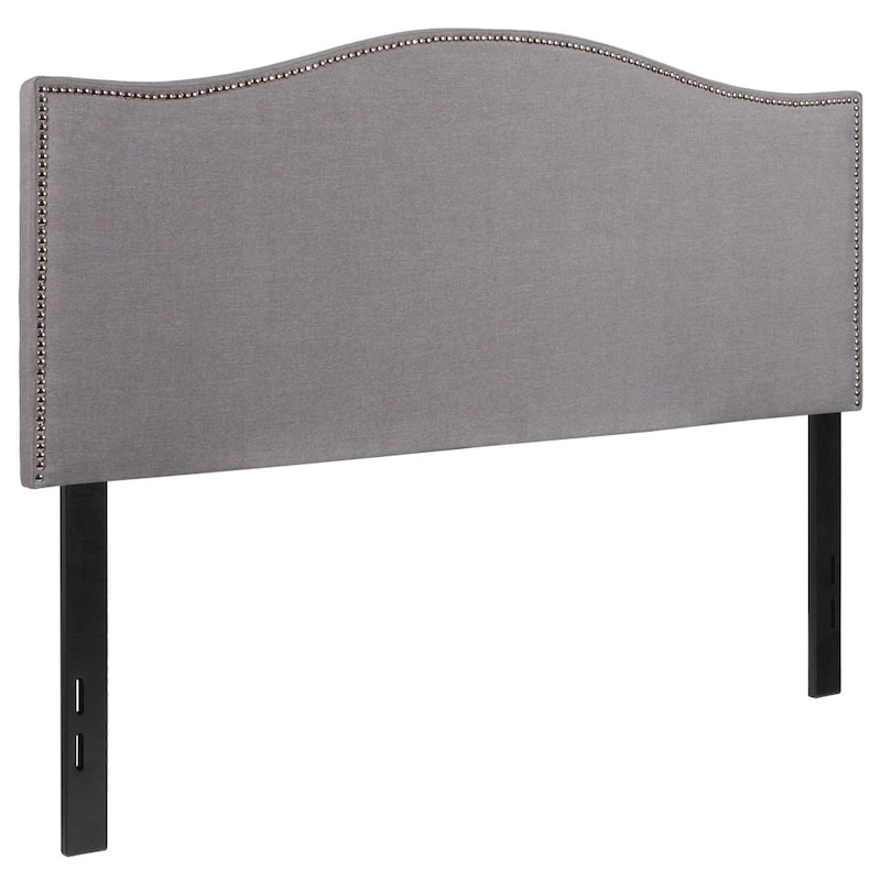 Arched Upholstered Headboard with Nailhead Trim