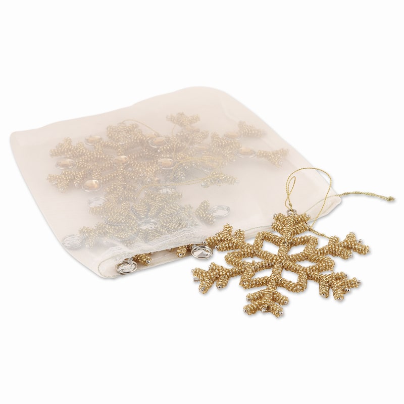 Novica Handmade Glittering Snowfall Aluminum Holiday Ornaments (Set Of 4)
