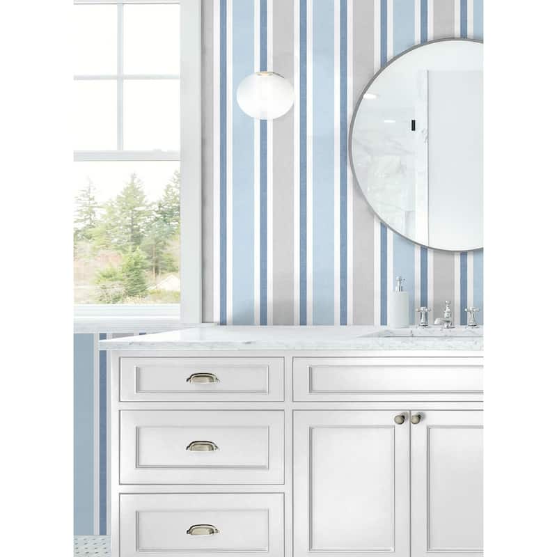 NextWall Linen Cut Stripe Peel and Stick Wallpaper - 20.5 in. W x 18 ft. L