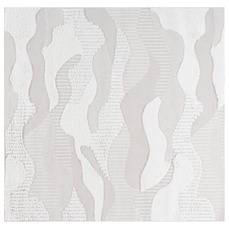 SAFAVIEH Trends Julka Scandinavian Geometric Rug - 6'7" Square - Beige/Ivory
