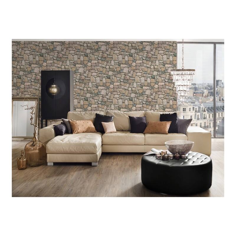 AS Creation Morris Neutral Natural Stone Wallpaper - 20.9 x 396 x 0.025