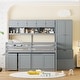 preview thumbnail 3 of 12, Full Size Wooden Loft Bed w/ Rolling Desk, Drawers,Cabinet & Wardrobe