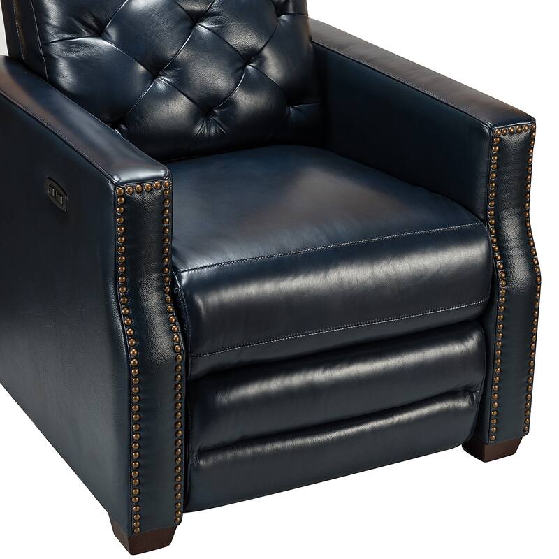 Alina 31.50" Wide Genuine Leather Power Recliner with USB Port