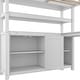 preview thumbnail 13 of 25, Full Size Loft with Wardrobe and Desk for Kids,Wood Loft Bed with Cabinet and Bookshelf,