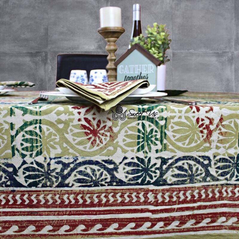 Cotton Sun-kissed Floral Tablecloth Collection