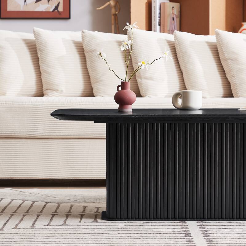 Coffee Table Oak Wood Surface And Metel Feet