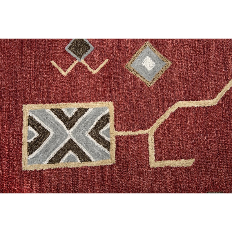Alora Decor Durango Southwest/ Tribal Multi-colored Hand-tufted Wool Rug