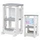preview thumbnail 1 of 18, Kids Kitchen Step Stool with Dry Erase Board - 18.5"D x 18.5"W x 34.5"H White