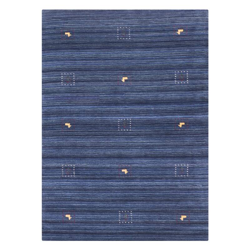 ECARPETGALLERY Hand Loomed Kashkuli Gabbeh Navy Wool Rug - 4'10 x 6'10