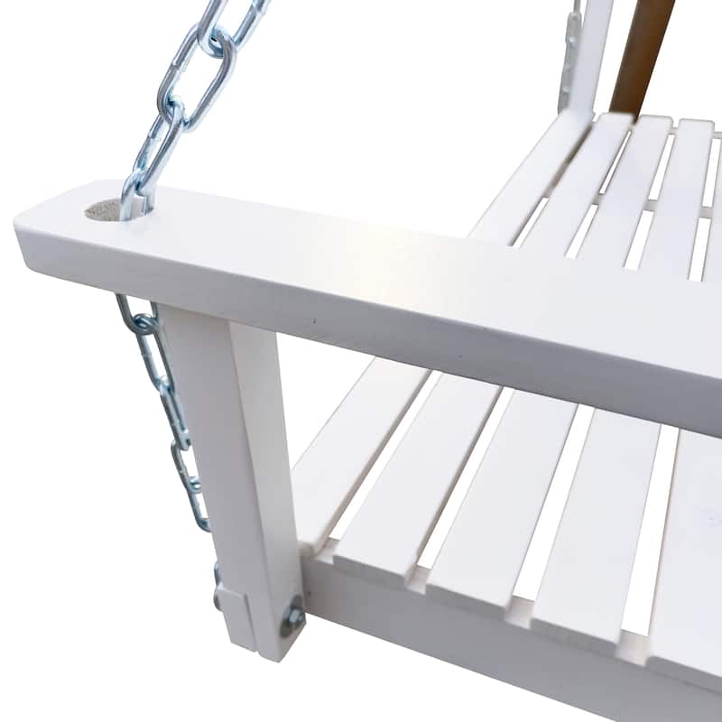 Front Porch Swing with Armrests, Wood Bench Swing with Hanging Chains,for Outdoor Patio ,Garden Yard, porch, backyard