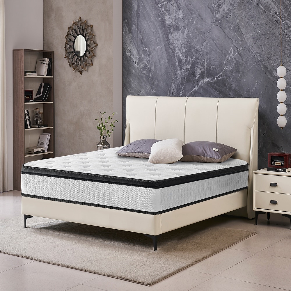 Homy Casa 12 Inch Queen Hybrid Mattress, Pocket Spring & Memory Foam