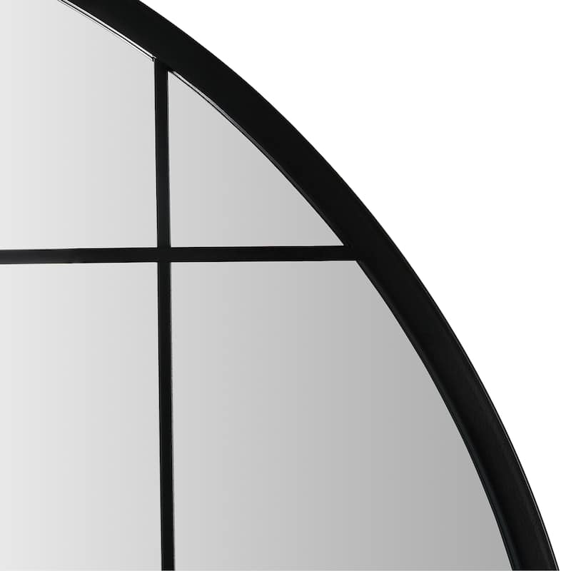 SAFAVIEH Simmie 36-inch Black Grid Round Wall Accent Mirror - 32" x 1.3" x 32"