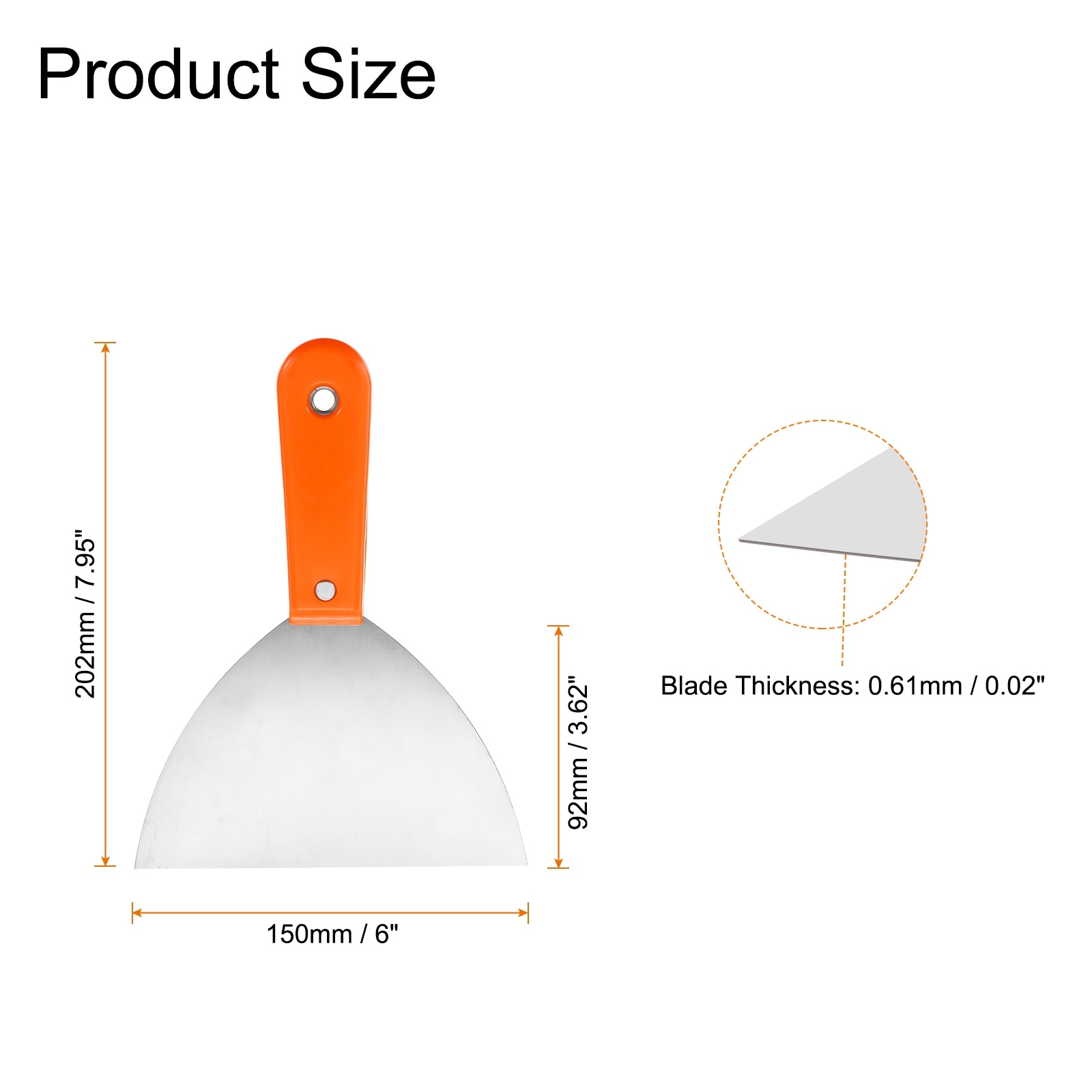 Carbon Steel Putty Knife Plastic Handle Spreading Drywall Flex Putty Scraper for Wallpaper Wall Taping Scraping Painting