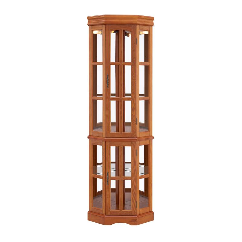 Corner Curio Cabinet E26 light bulb not included