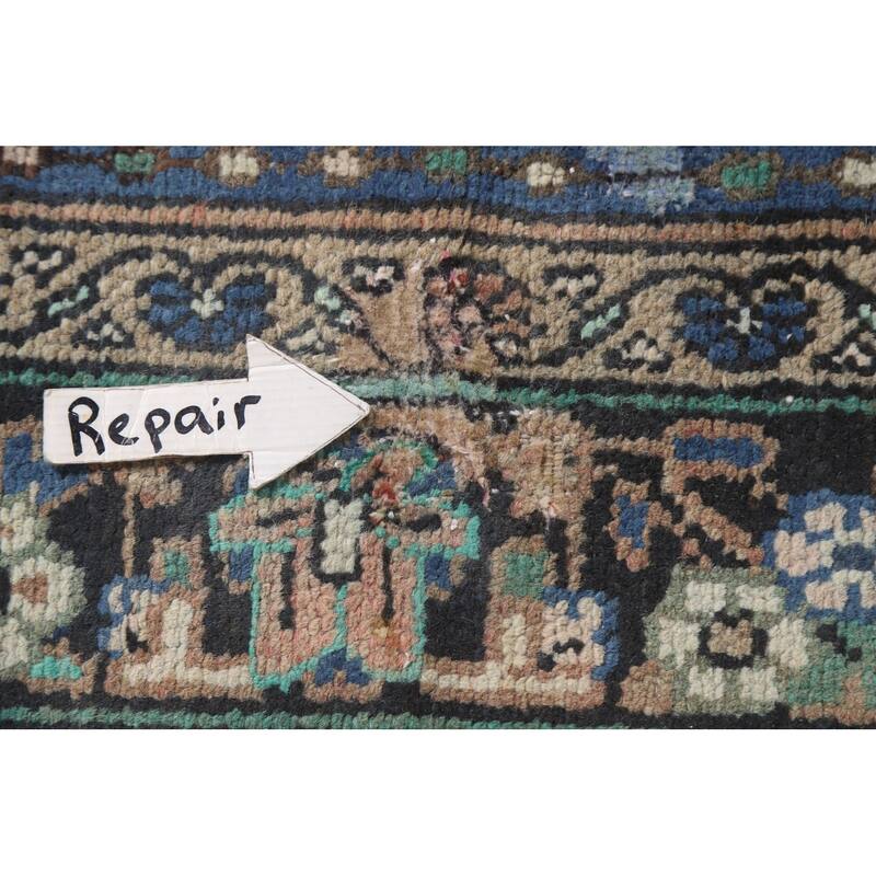 Hand Knotted Oriental 100% Wool Carpet Traditional Floral Peach Hamedan Area Rug - 9' 10'' X 6' 11''