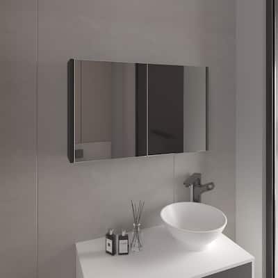 Bouti 31.5" Double Door Mirror Medicine Cabinet with 3 Shelves for Bathroom or Kitchen Storage