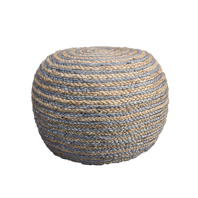 Sevita Boho Braided Jute Pouf Ottoman ( 14" x 20" )