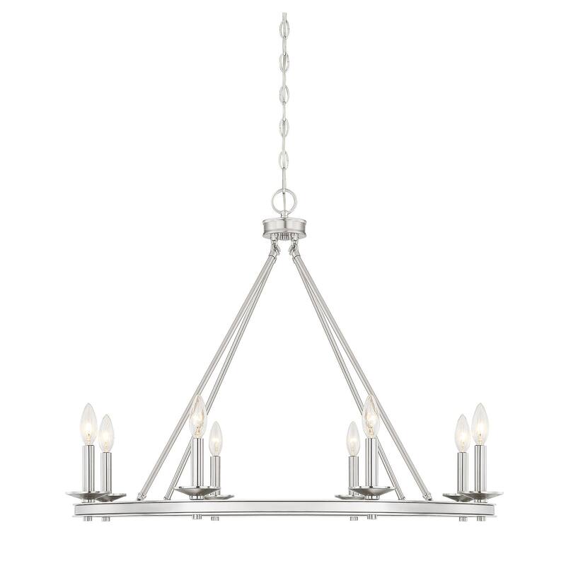Savoy House Middleton 8 Light 33" Wide Taper Candle Chandelier - Satin Nickel
