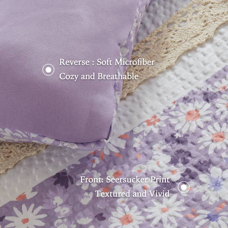 Madison Park Evian 5 Piece Seersucker Comforter Set with Throw Pillows